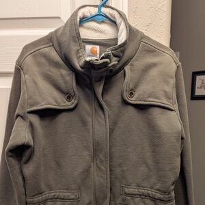 Carhartt sweater utility jacket farm vintage Sherpa Lined collar Sz XL